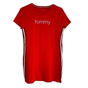 Tommy‎ Hilfiger Dress Classic Red  Striped Vintage Tommy T-Shirt Size L